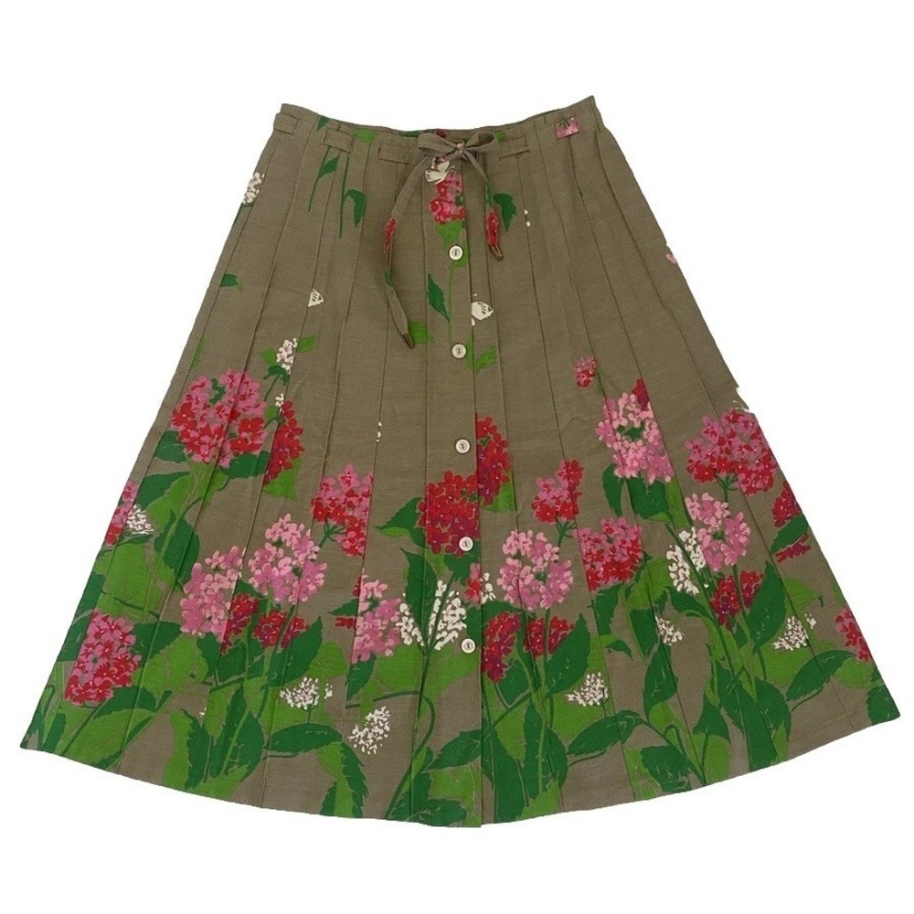 Vtg‎ Tumbleweeds A Line Floral Skirt S Midi Belted Cottage Boho Hippie Artsy 70s